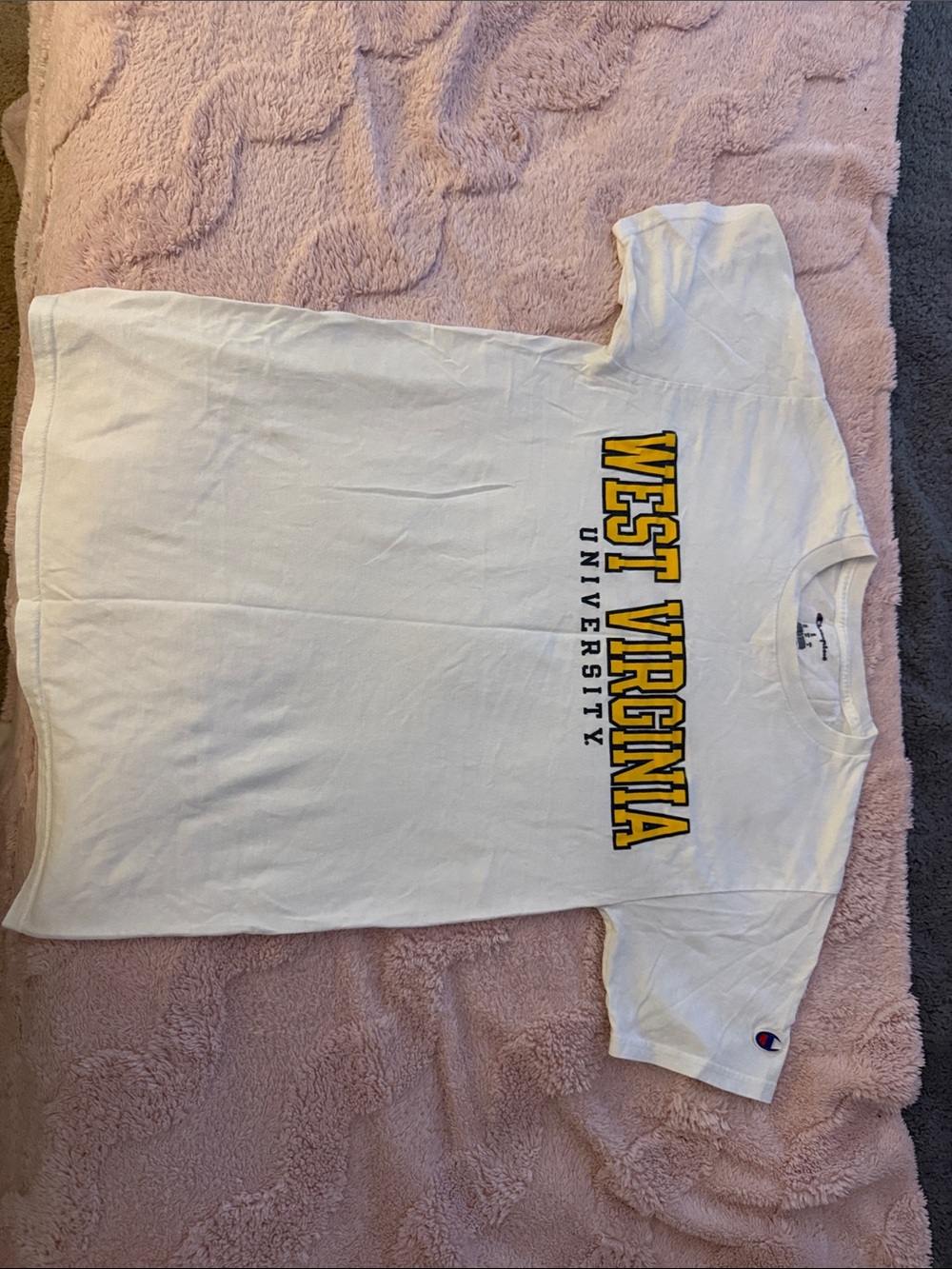 Champion White West Virginia University Gold & Blue Logo Tee